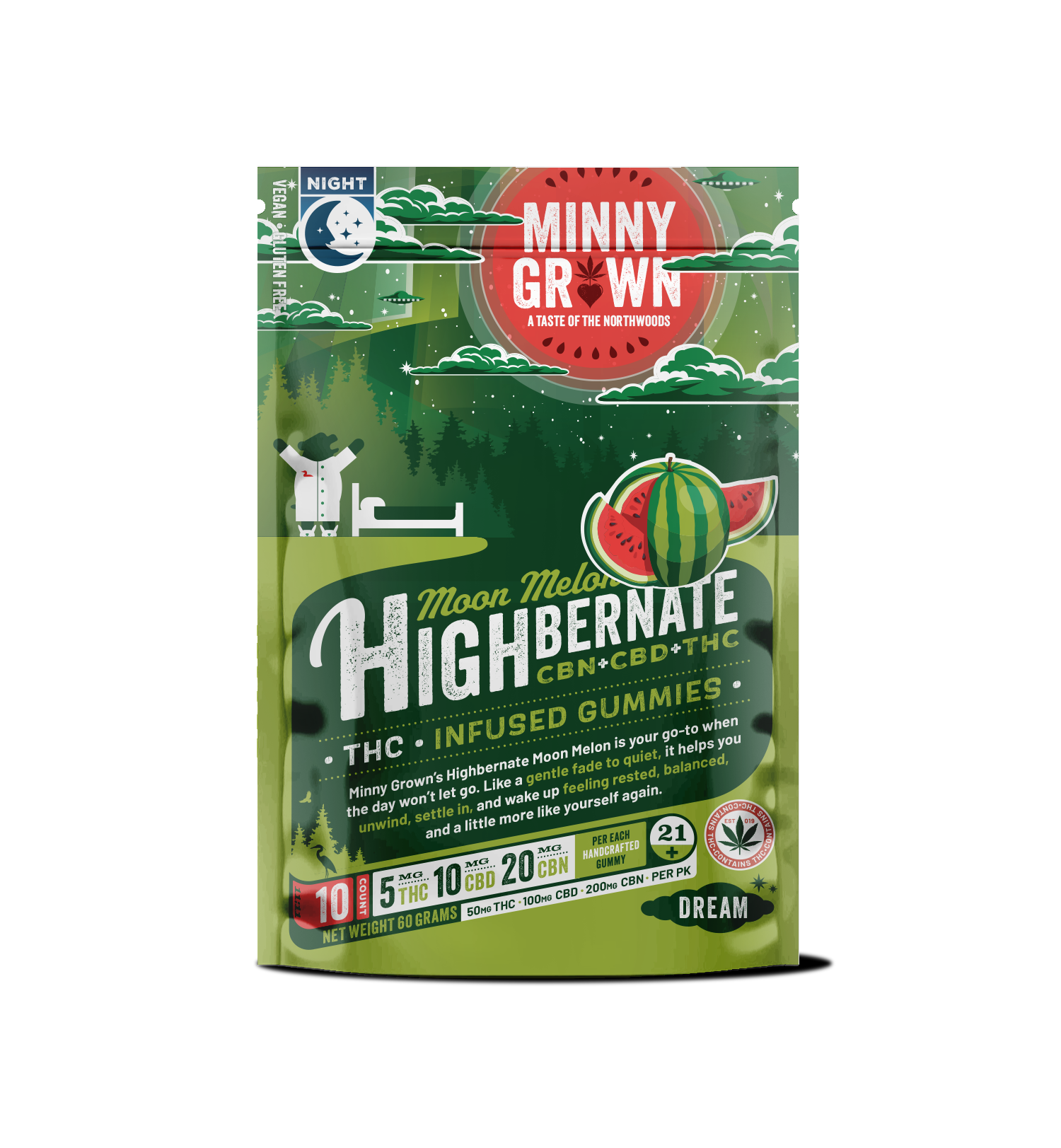 Featured image for “THC Gummies – Highbernate Moon Melon”